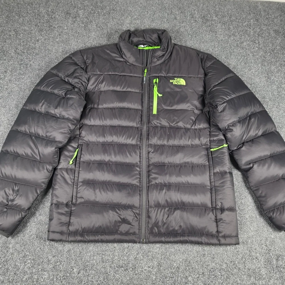 The North Face Aconcagua Puffer Jacket Mens M Black Green 550 Down Insulated